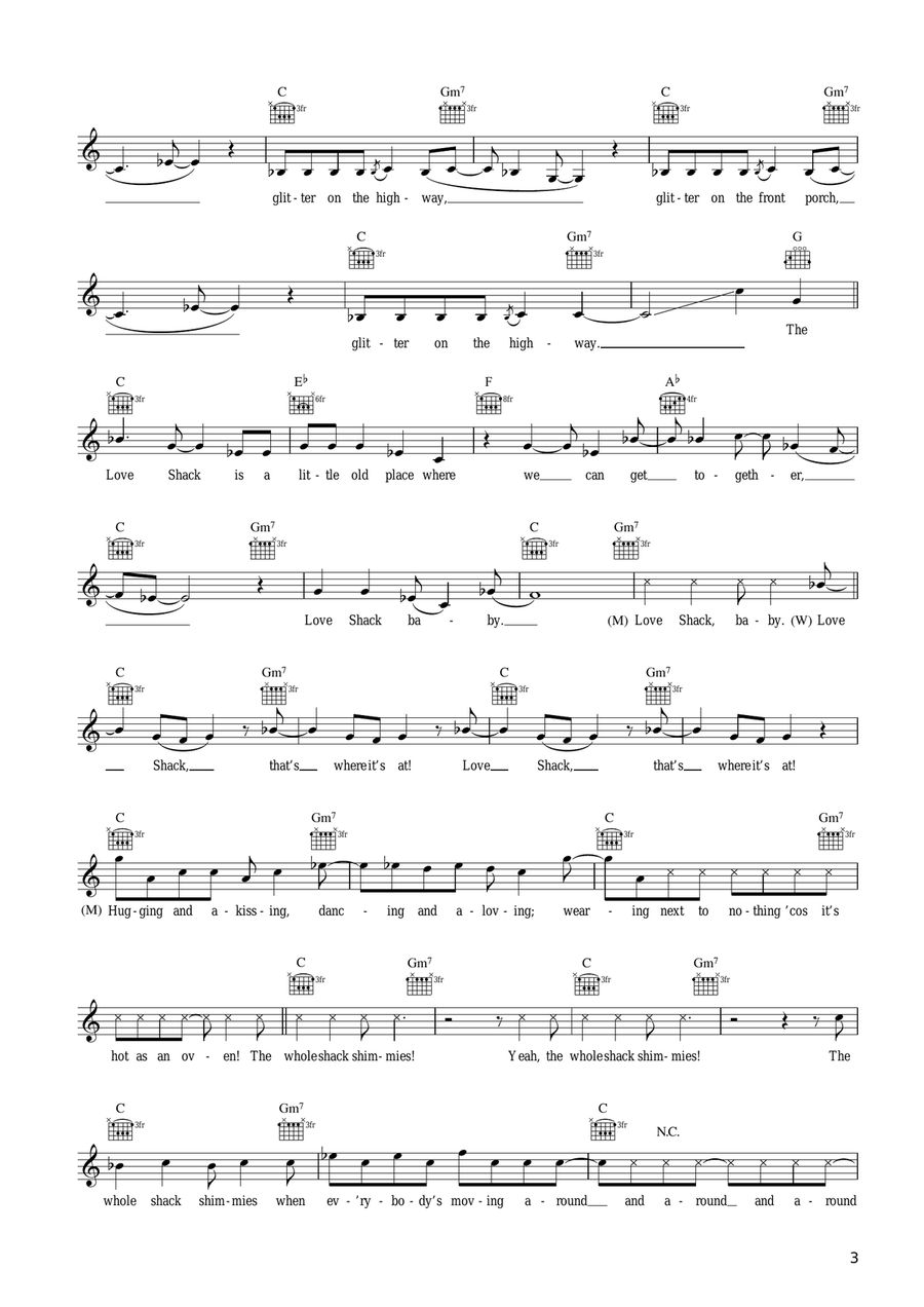 Love Shack Piano scores gallery preview page 3