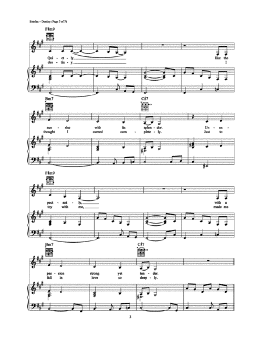 Destiny Piano, Vocal, Guitar scores gallery preview page 3