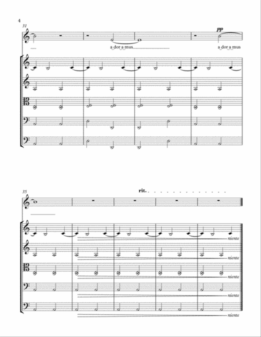 Adoramus (for solo soprano and string orchestra) String Orchestra scores gallery preview page 4