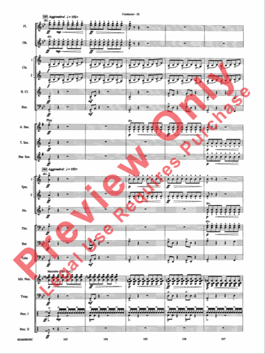 The Great Locomotive Chase Concert Band scores gallery preview page 26