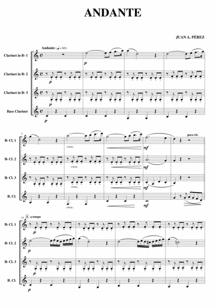 Andante - Clarinet Quartet image number null