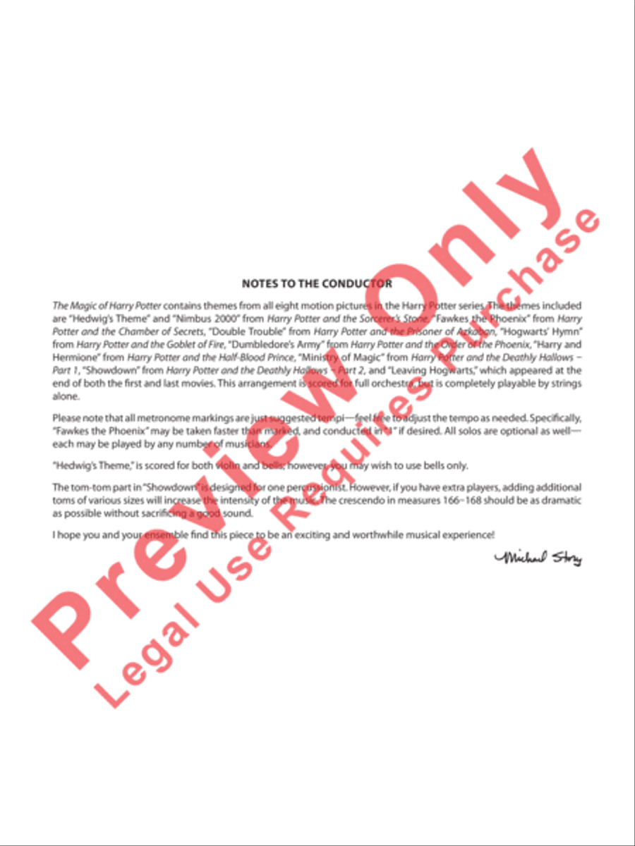 The Magic of Harry Potter Full Orchestra scores gallery preview page 3