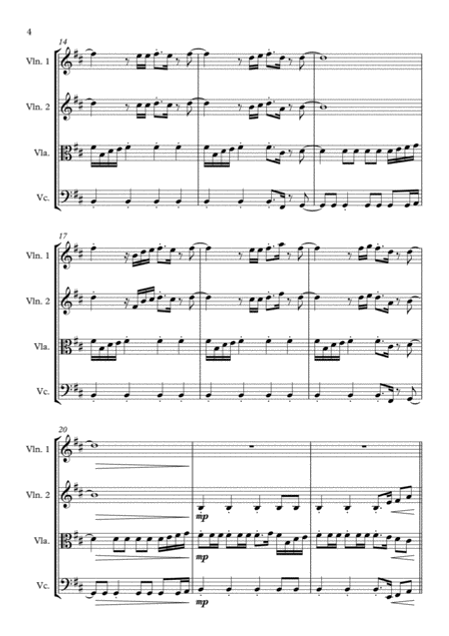Eye Of The Tiger String Quartet scores gallery preview page 4