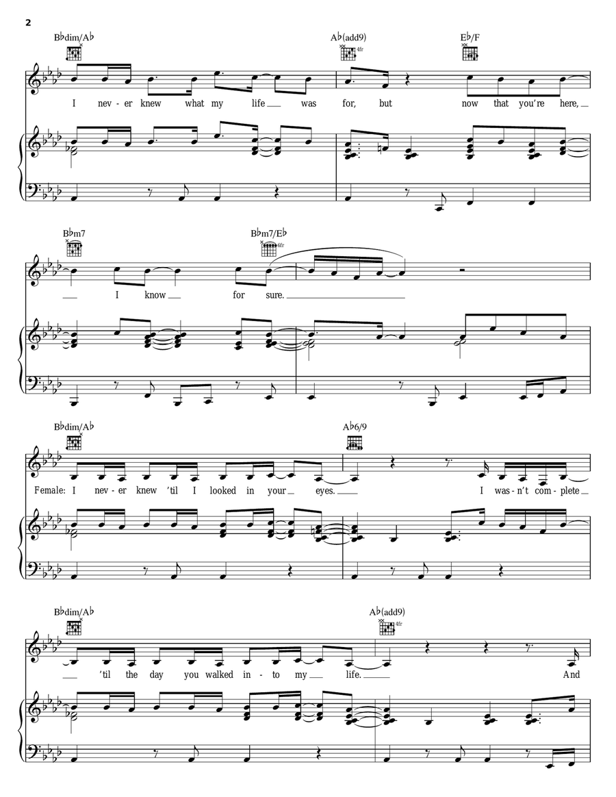 Spend My Life With You Piano, Vocal, Guitar scores gallery preview page 2