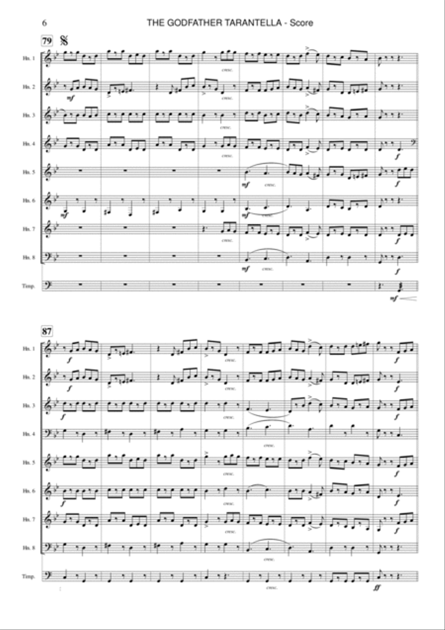 The Godfather Tarantella Horn scores gallery preview page 6