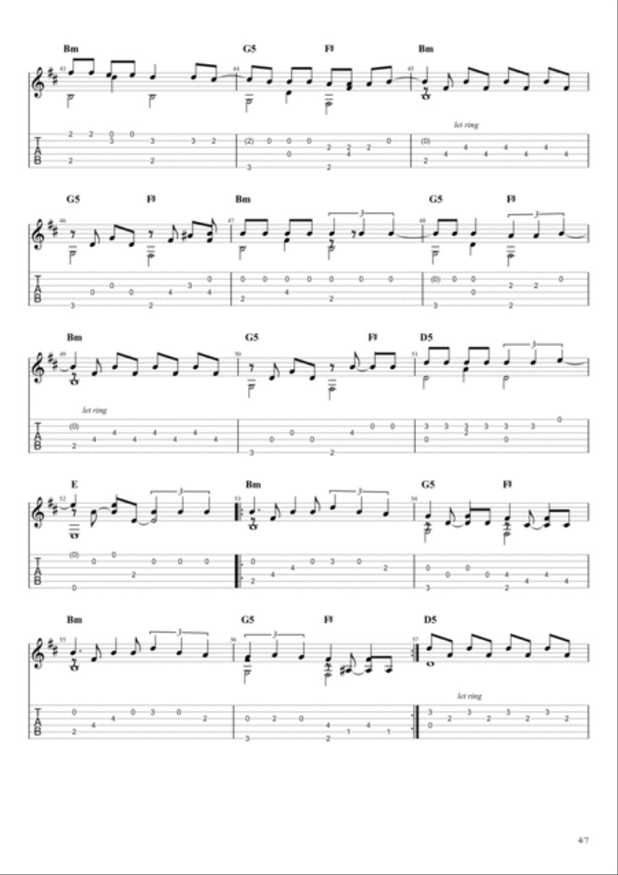 Seven Nation Army Guitar Tablature scores gallery preview page 4