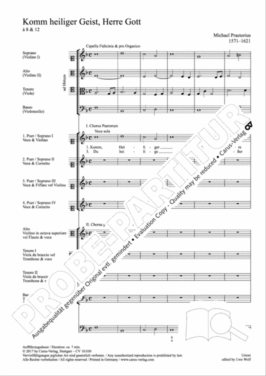 Come, Holy Ghost, God and Lord (Komm, Heiliger Geist, Herre Gott) 4-Part scores gallery preview page 5