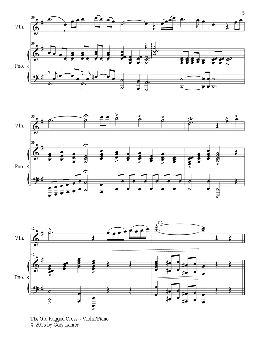 EASTER HYMNS for Violin and Piano, Top 10 Most Popular Easter Hymns (Score and Parts included) Violin Solo scores gallery preview page 6