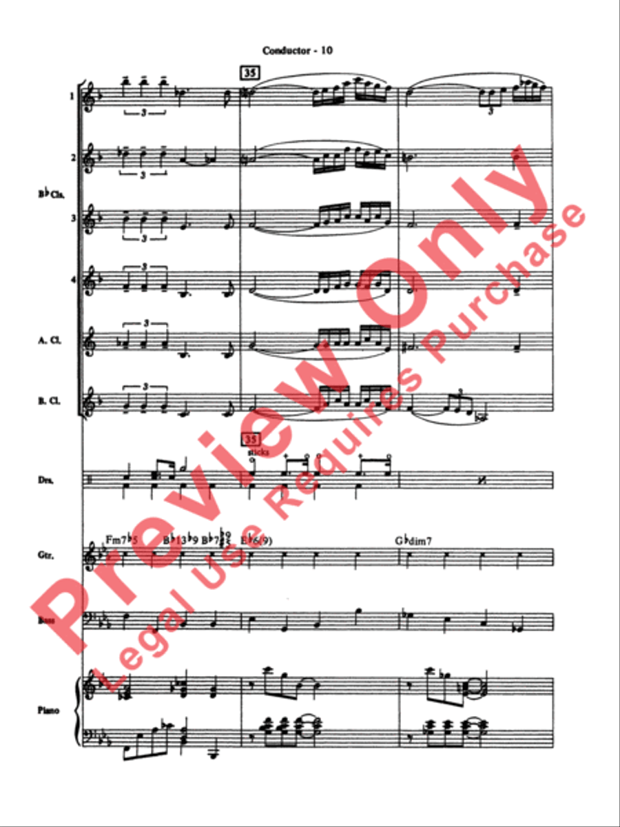 Moonlight Serenade Clarinet Choir scores gallery preview page 11