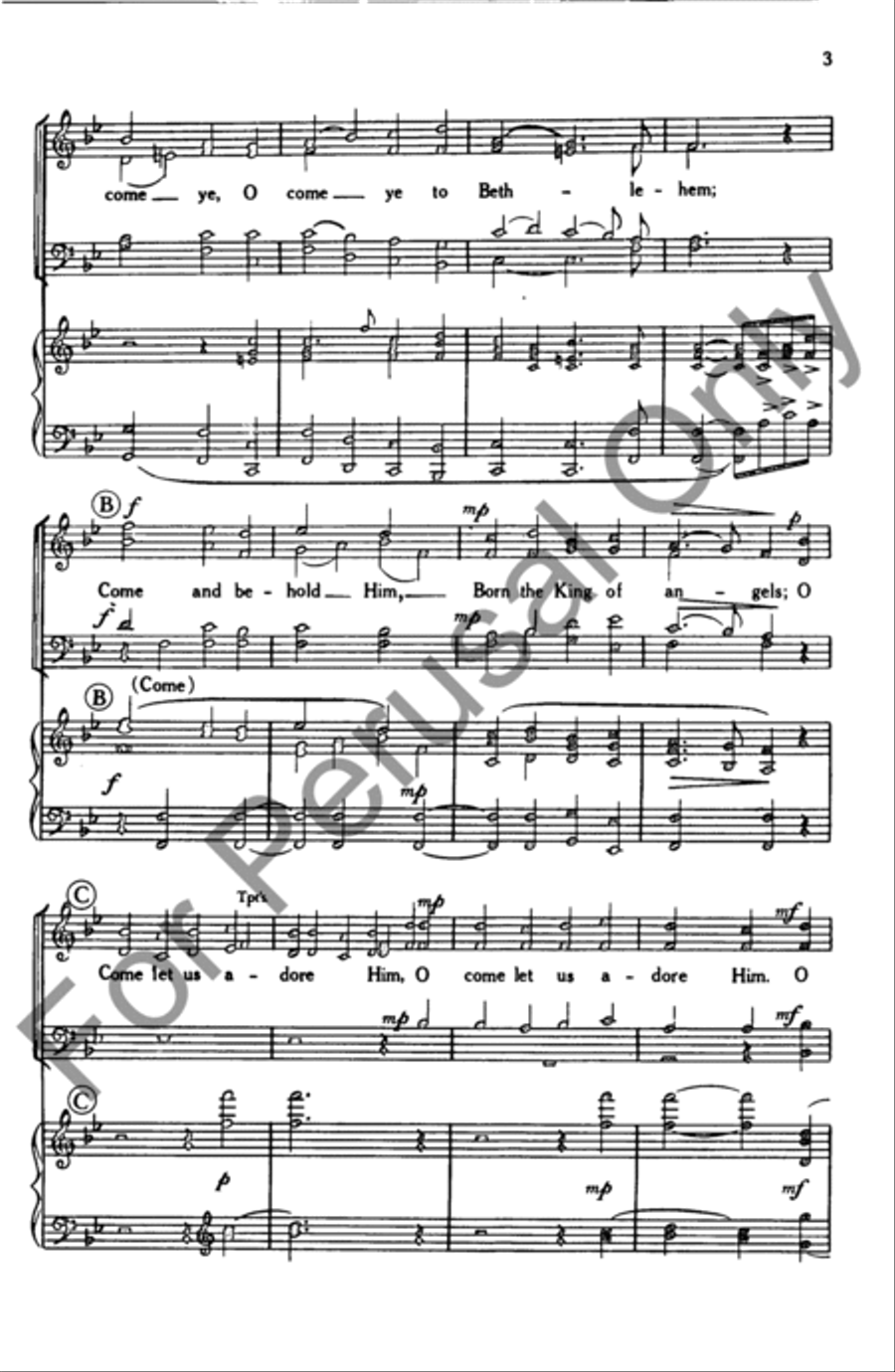 O Come, All Ye Faithful (Choral Score) 4-Part scores gallery preview page 3