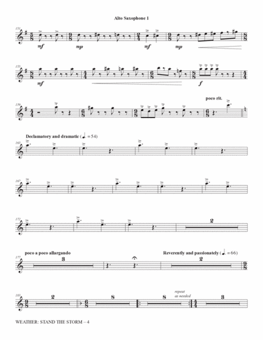 Weather: Stand The Storm (Full Orchestration) - Alto Saxophone 1