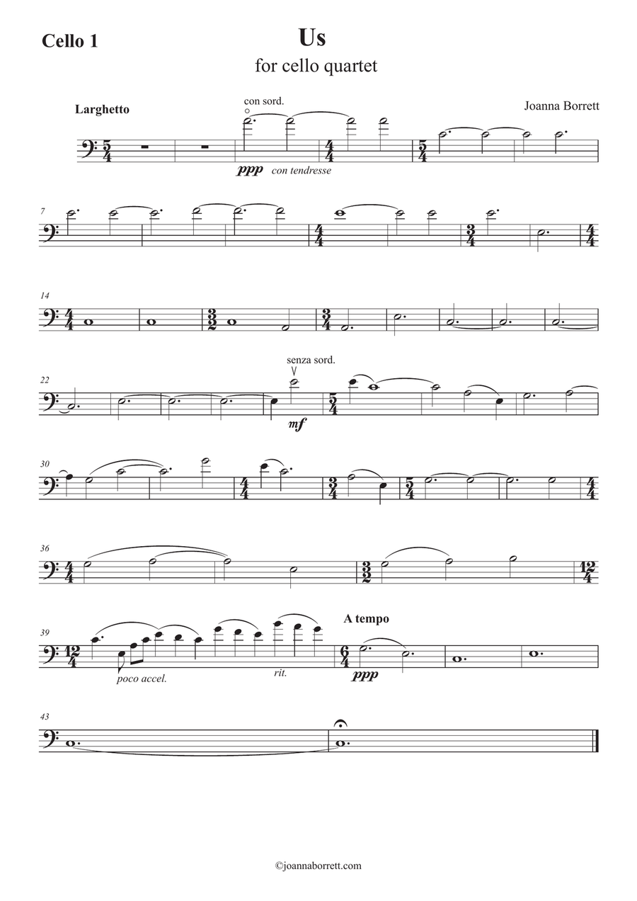 Us for Cello Quartet Cello scores gallery preview page 4
