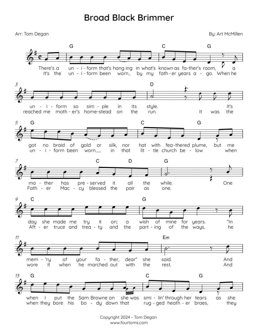 Broad Black Brimmer Piano scores gallery preview page 1