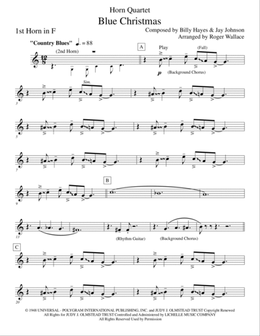 Blue Christmas Brass Trio scores gallery preview page 4
