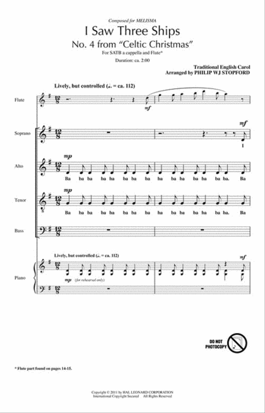 I Saw Three Ships I Saw Three Ships 4-Part scores gallery preview page 2