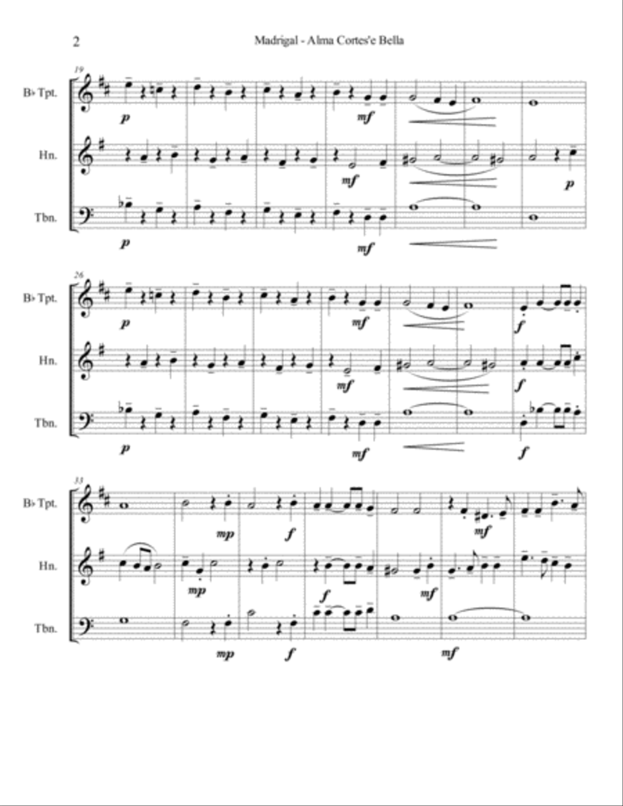 Madrigal - Alma Cortes'e Bella Choir scores gallery preview page 2