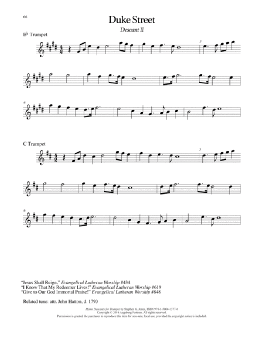 Hymn Descants for Trumpet C Trumpet scores gallery preview page 67