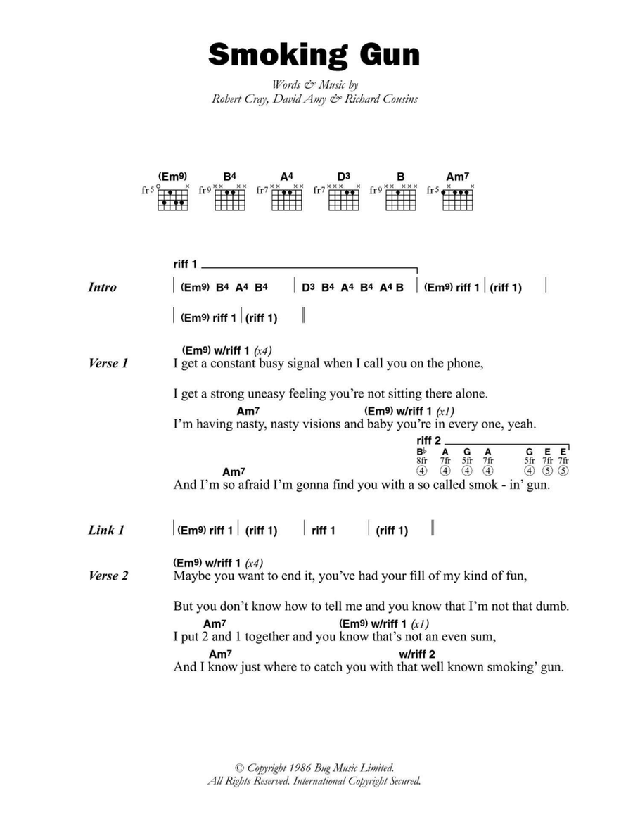 Smoking Gun Electric Guitar scores gallery preview page 1