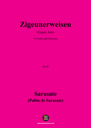 Book cover for Sarasate-Zigeunerweisen(Gypsy Airs),Op.20,for Violin and Orchestra