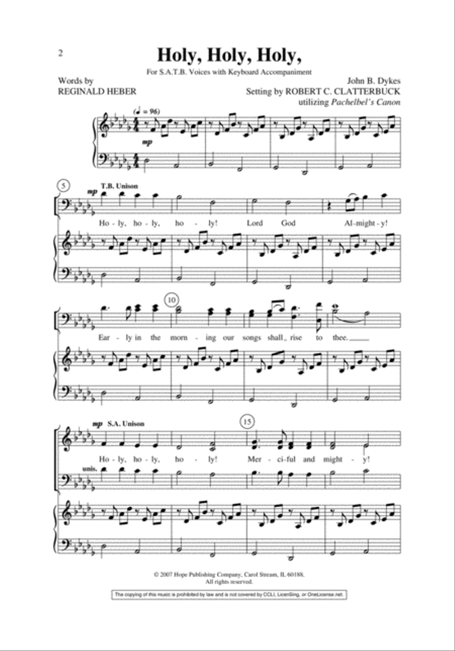 Holy, Holy, Holy 4-Part scores gallery preview page 2