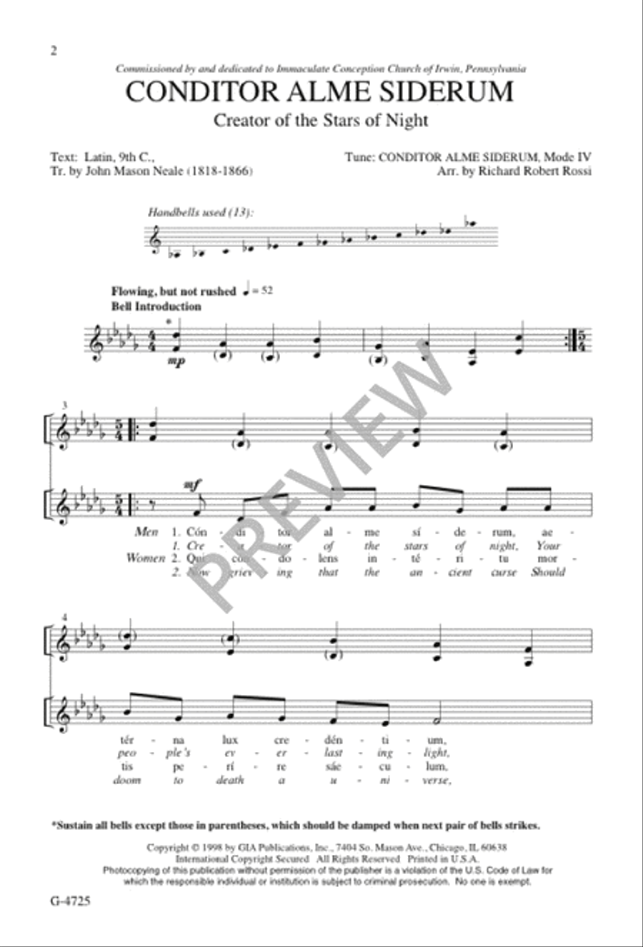 Conditor Alme Siderum 4-Part scores gallery preview page 3