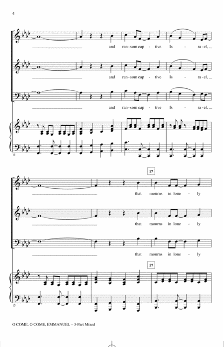 O Come, O Come Emmanuel 3-Part scores gallery preview page 2