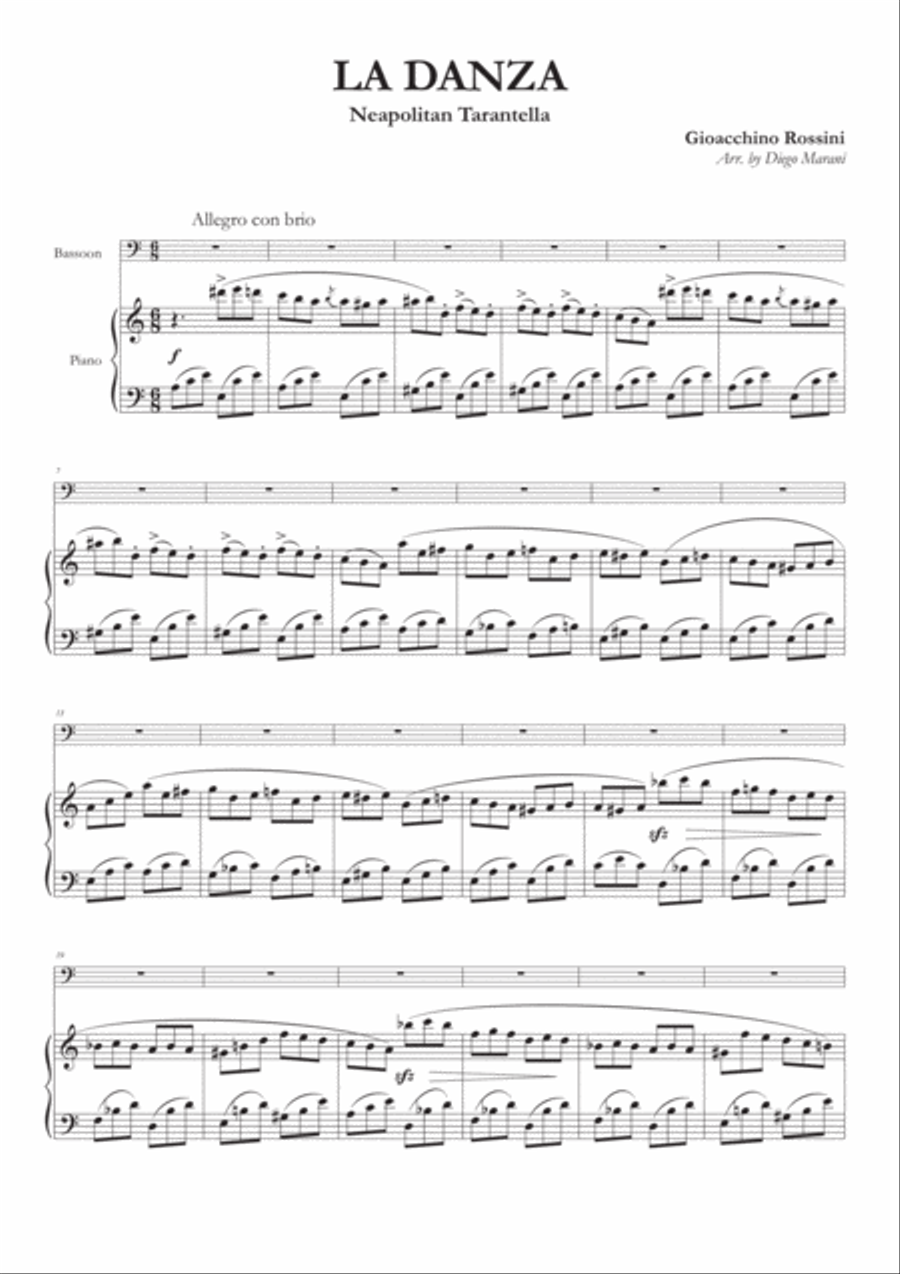 La Danza (Neapolitan Tarantella) for Bassoon and Piano Woodwind Duet scores gallery preview page 1