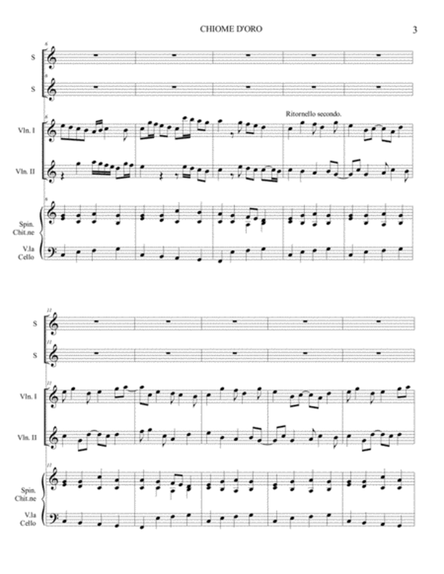 CHIOME D'ORO - C. Monteverdi - For 2 Soprano, 2Violini, Spinetta, e Basso (Cello) image number null