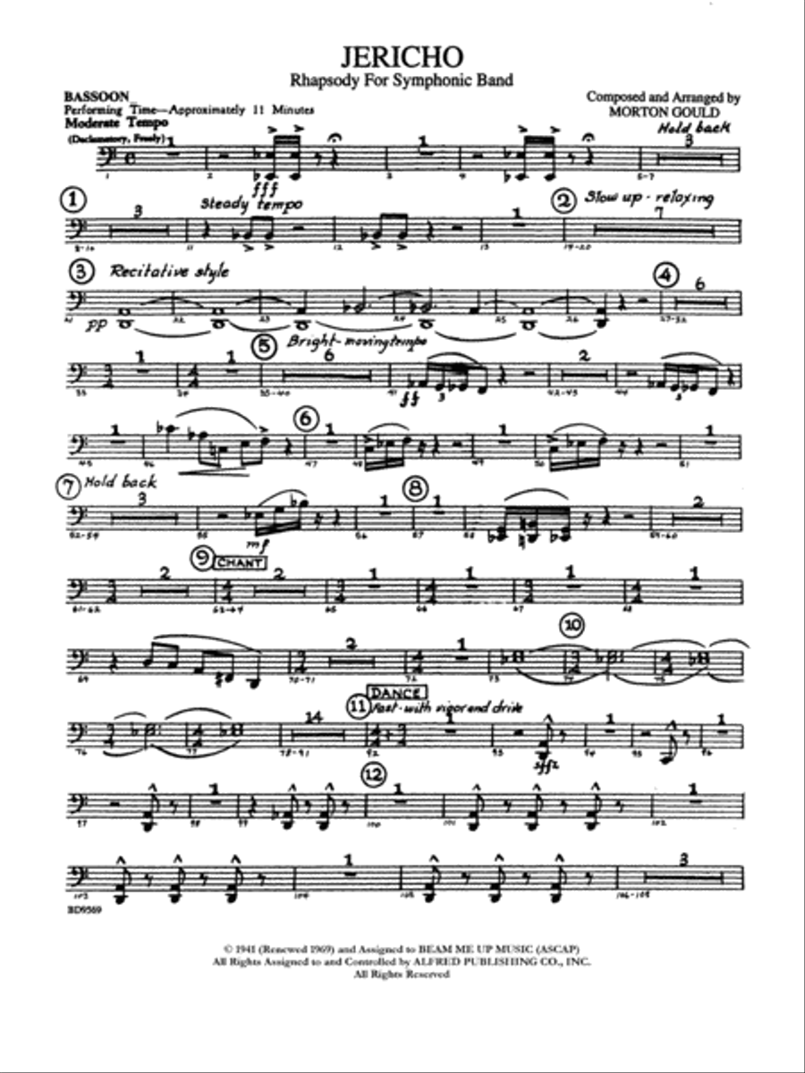 Jericho: Bassoon Jericho: Bassoon Concert Band scores gallery preview page 1