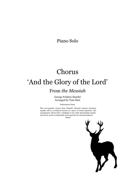 Glory of the Lord (from the Messiah) - Piano Solo image number null