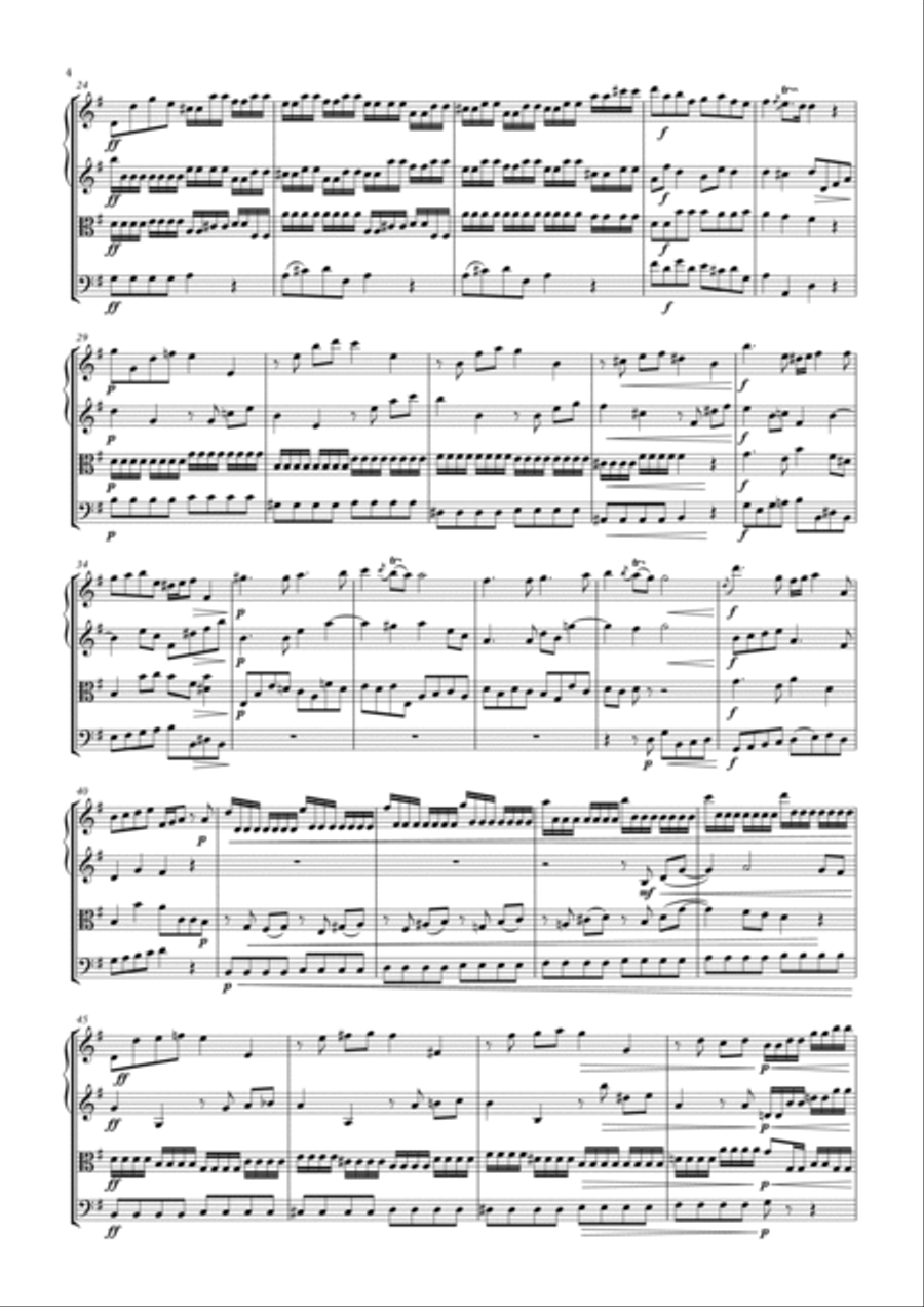 Concerto grosso in G major op. 6 no. 1 String Quartet scores gallery preview page 4