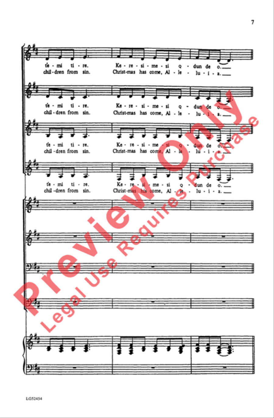 Keresimesi Qdun De O Keresimesi Qdun De O 4-Part scores gallery preview page 7