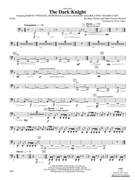 The Dark Knight, Suite from: Tuba
