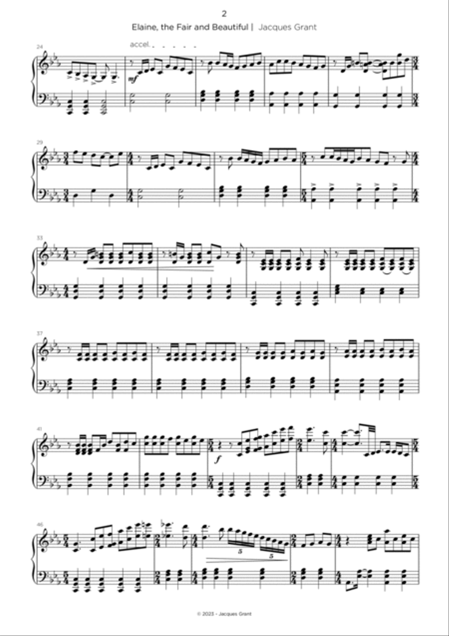 Elaine, the fair and beautiful Piano Solo scores gallery preview page 2