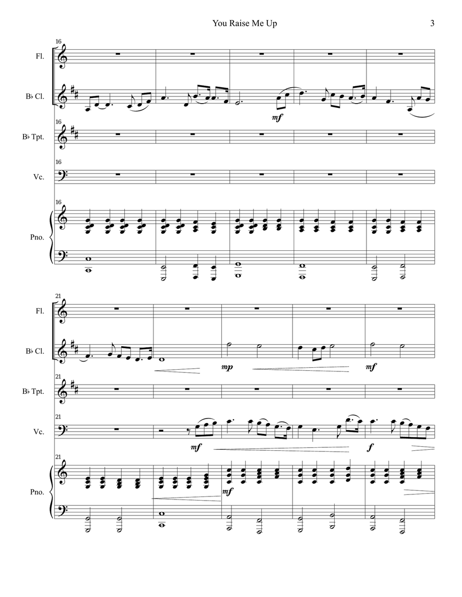 You Raise Me Up You Raise Me Up Small Ensemble scores gallery preview page 3