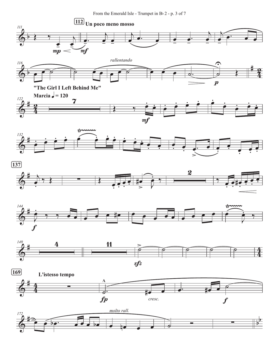 From The Emerald Isle - Bb Trumpet 2 Brass Quintet scores gallery preview page 3