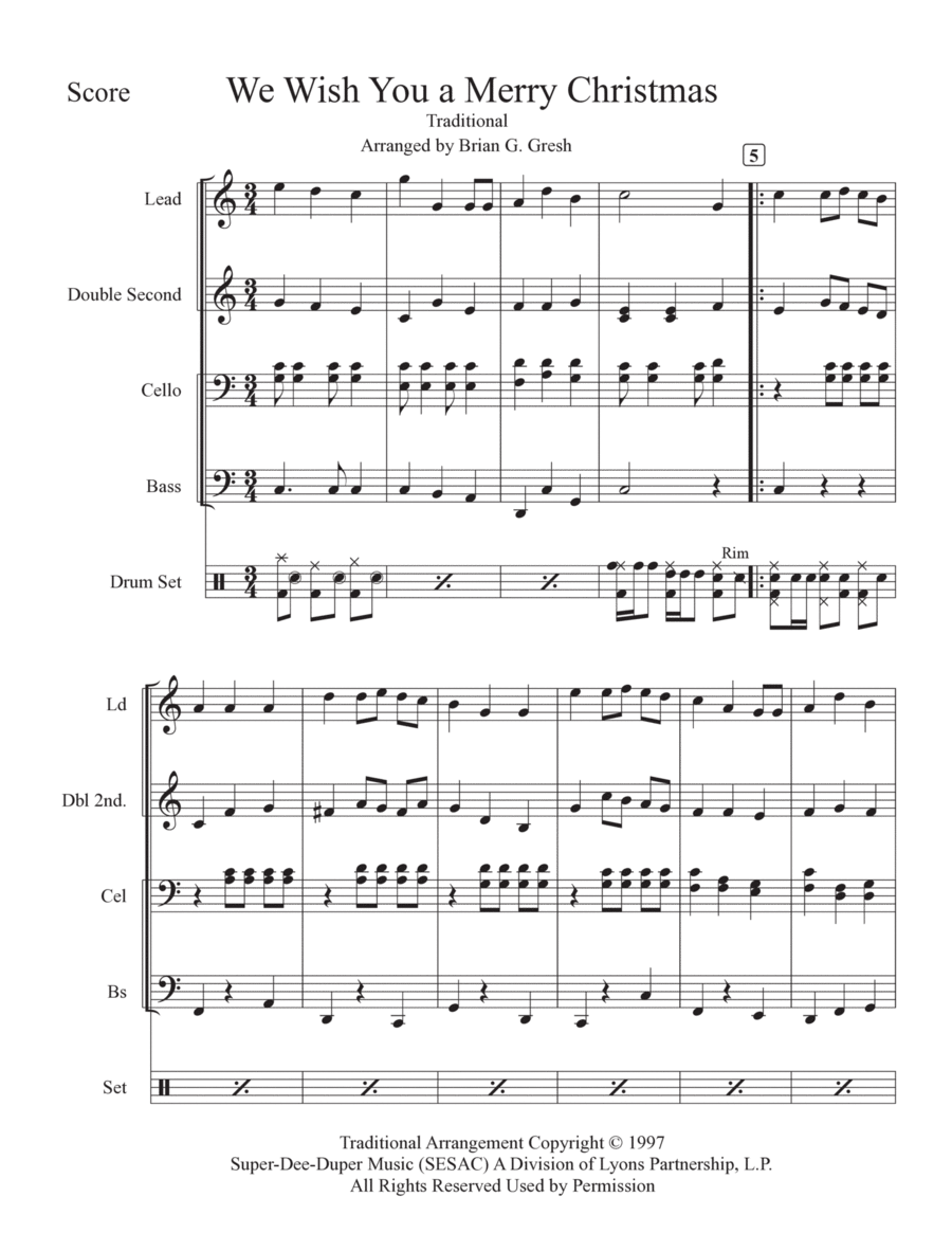 We Wish You A Merry Christmas Steel Drum Band scores gallery preview page 1
