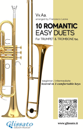 Book cover for 10 Romantic Easy duets for Bb Trumpet and Trombone T.C.