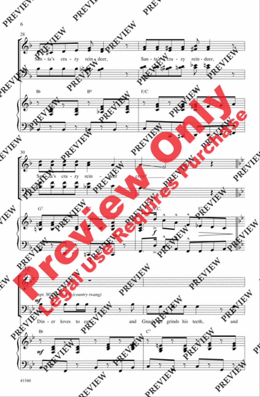 Santa's Crazy Reindeer 4-Part scores gallery preview page 6