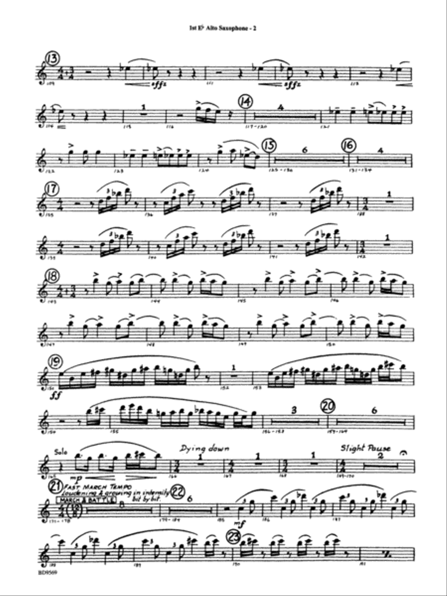 Jericho: E-flat Alto Saxophone Concert Band scores gallery preview page 2