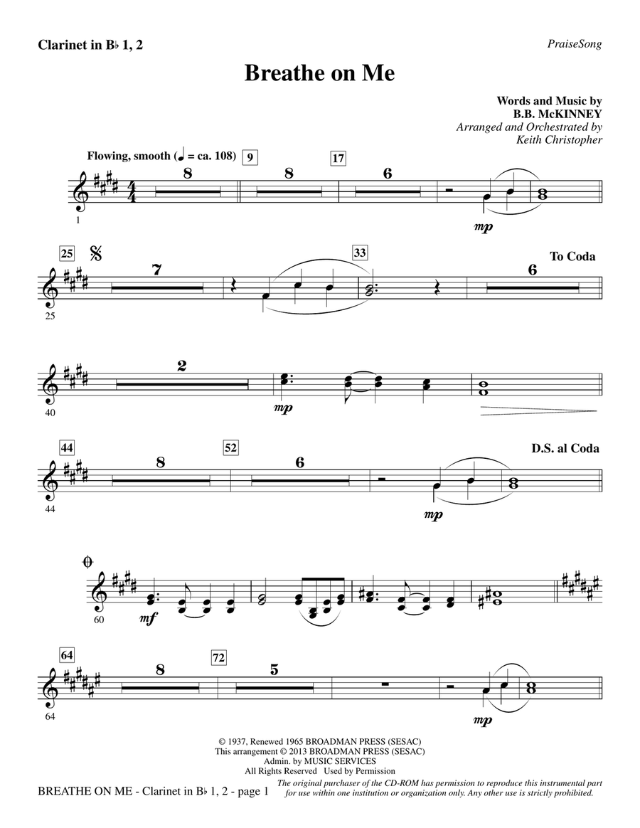Breathe on Me - Bb Clarinet 1 & 2