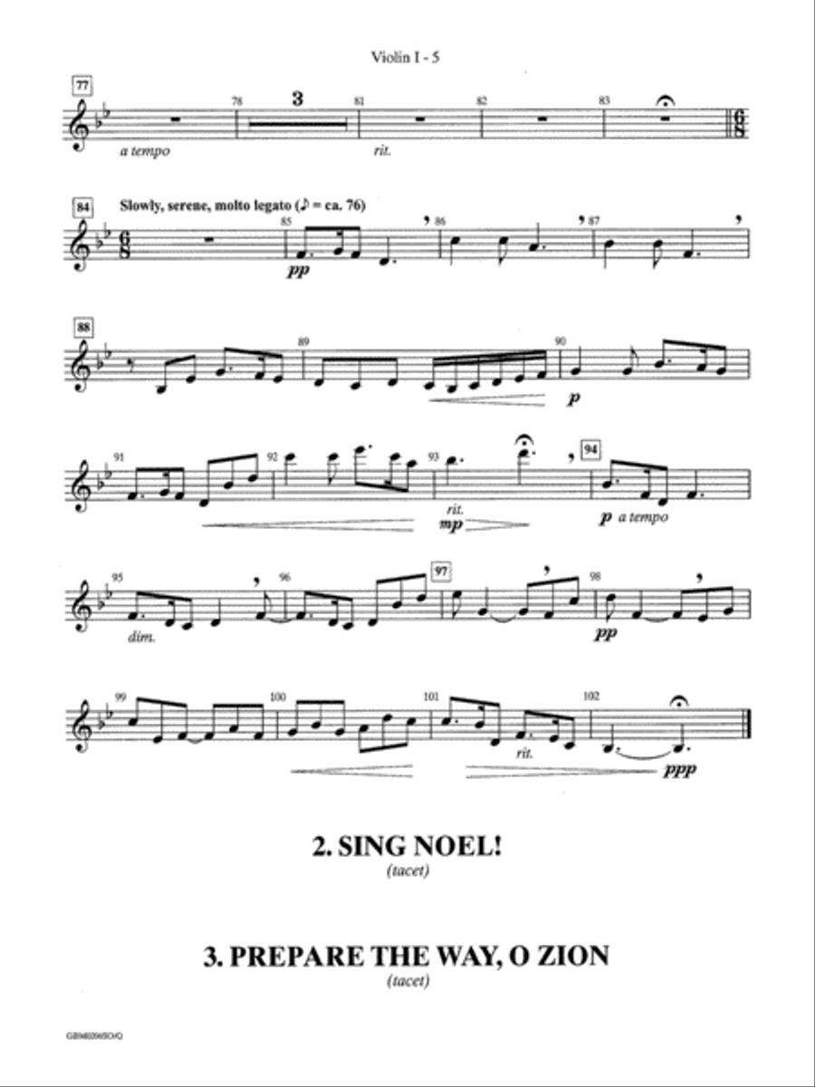 Sing Noel! (A Carol Service): 1st Violin String Quartet scores gallery preview page 5