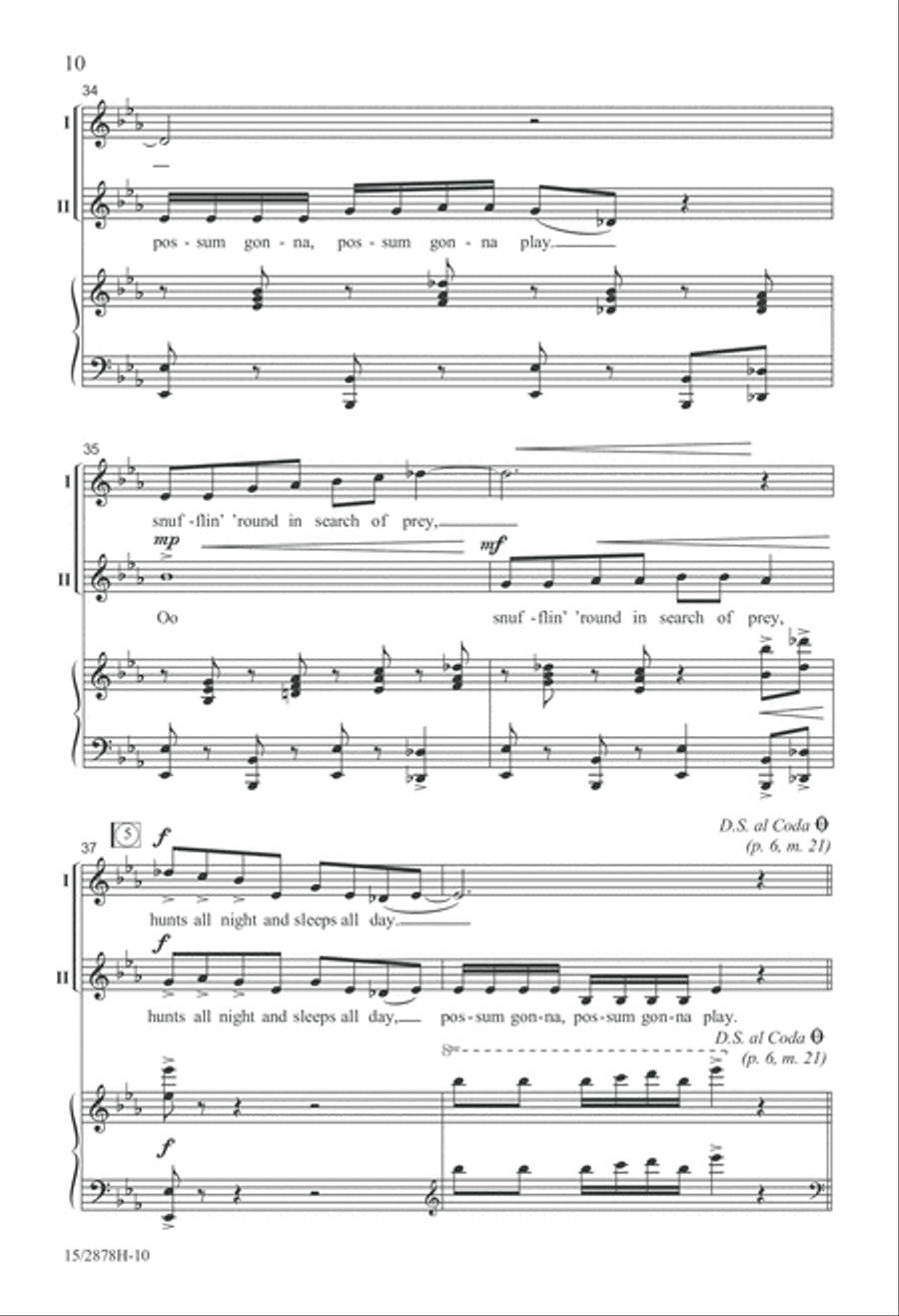 Possum Gonna Play... 2-Part scores gallery preview page 11