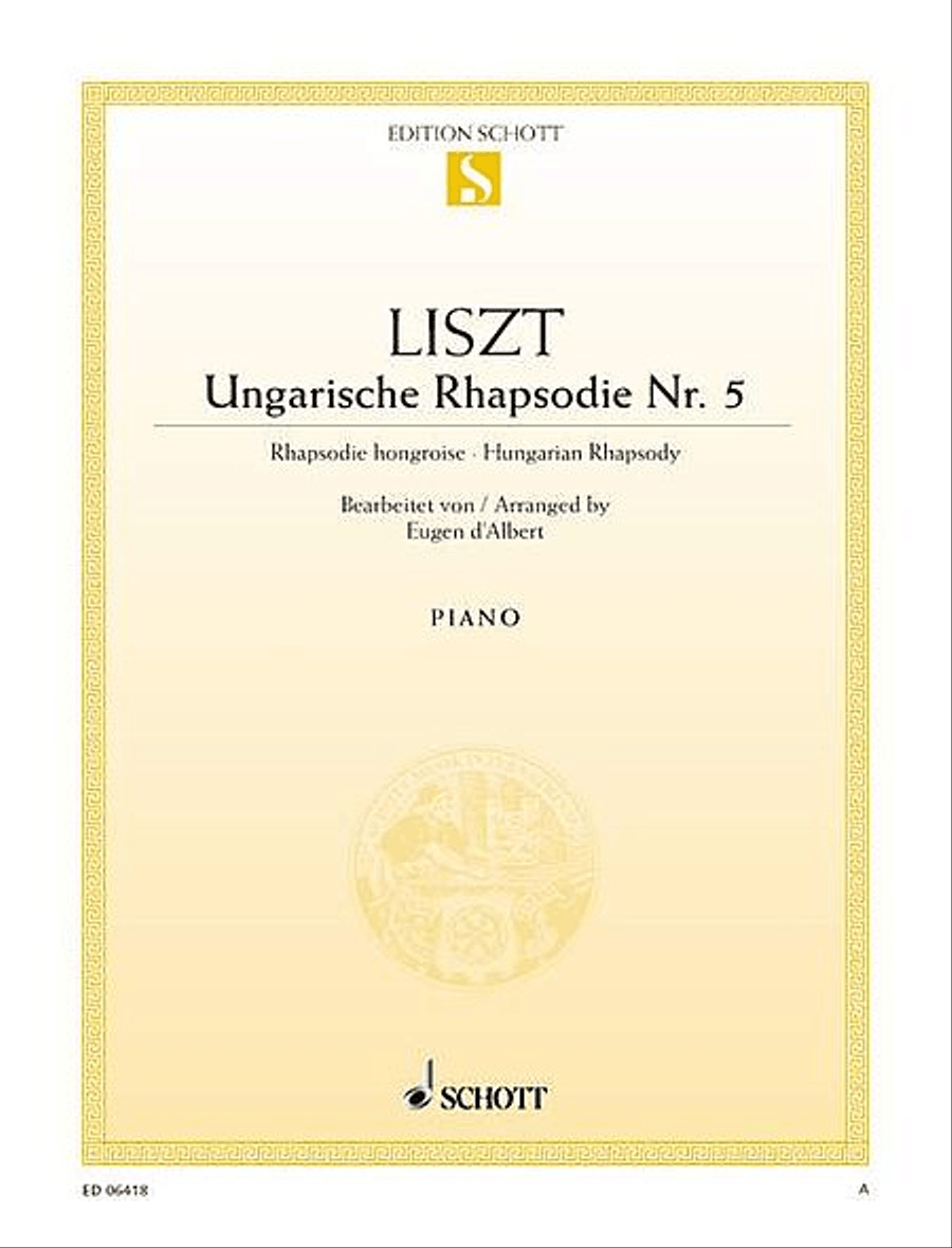 Hungarian Rhapsody No. 5 in E Minor, “Héroide - Élégiaque” Piano Solo scores gallery preview page 1