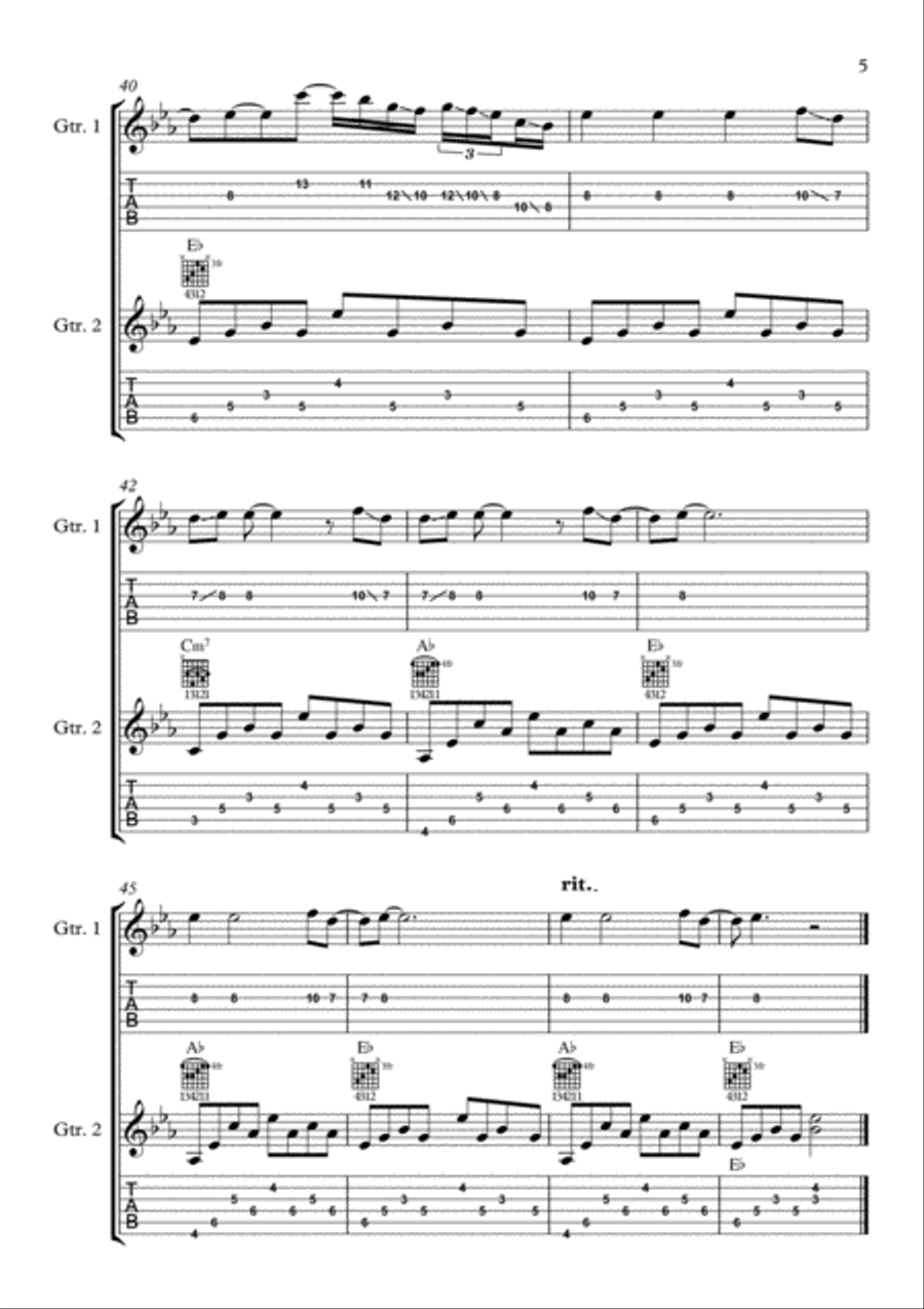 Only Time Guitar Tablature scores gallery preview page 6