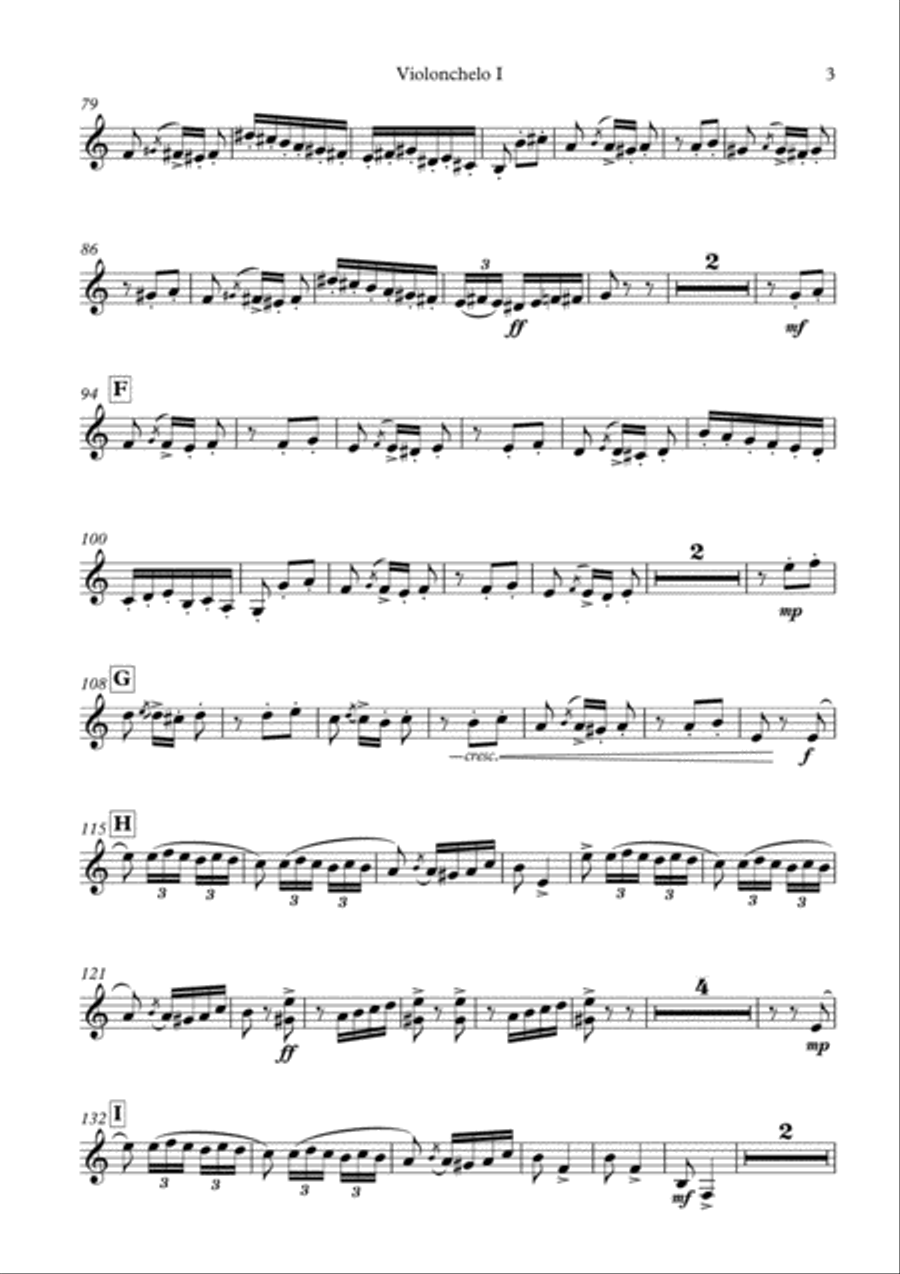 La Boda de Luis Alonso - G. Gimenez - For Cello Quartet (Parts) String Quartet scores gallery preview page 3