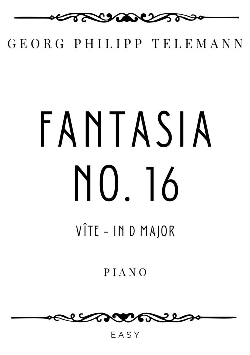 Telemann - Vîte from Fantasia in D Major (TWV 33:16) - Easy image number null