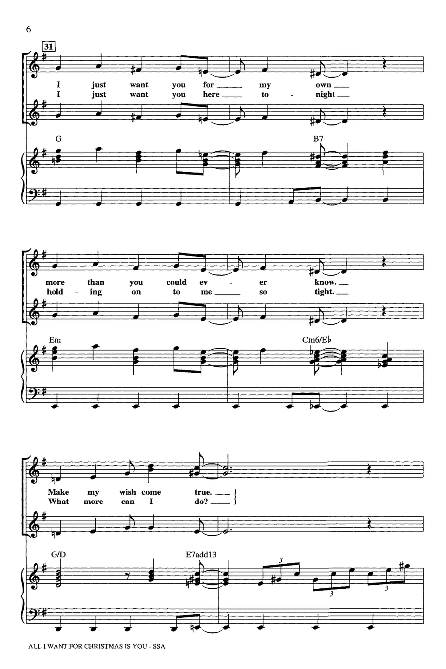 All I Want For Christmas Is You (arr. Mac Huff) SSA scores gallery preview page 5