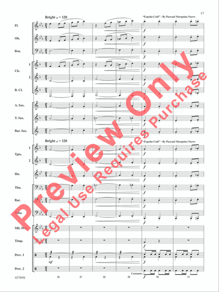 Images of Spain Concert Band scores gallery preview page 17