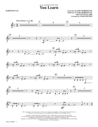 You Learn (from Jagged Little Pill) (arr. Mark Brymer) - Baritone Sax